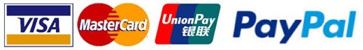 WE accept VISA, Mastercard, Union Pay and PayPal