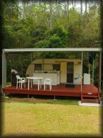 twin falls naturist chalet - on site van for your next nudist holiday